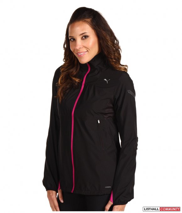 PUMA Black + Pink Full-Zip Windbreaker Running Jacket Women's M :: -vcityshop :: List4All