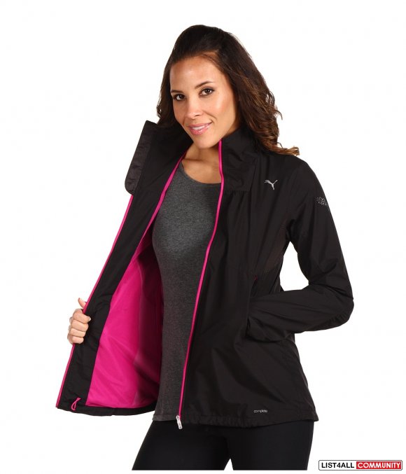 PUMA Black + Pink Full-Zip Windbreaker Running Jacket Women's M :: -vcityshop :: List4All