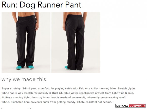 lululemon dog runner pants