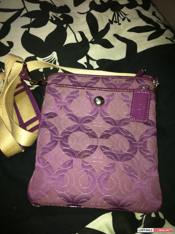 coach purple sling bag