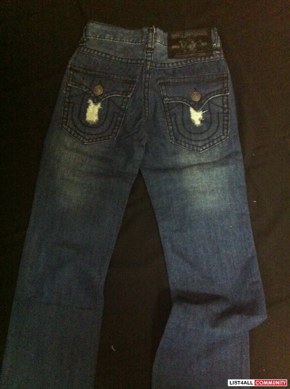 all red true religion jeans