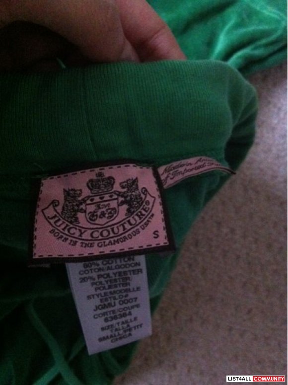 juicy couture green velour pants