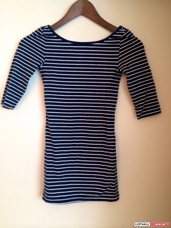 navy and white striped shirt women