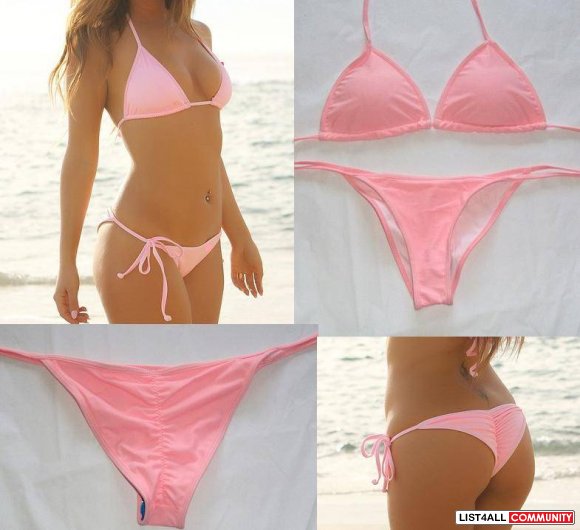 light pink triangle bikini