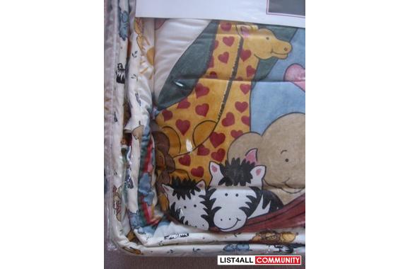 New Noah S Zoo 3 Piece Crib Bedding Setthe Little One In Your Life