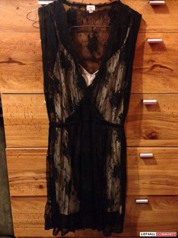 aritzia black lace dress