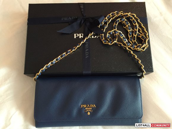 Prada-Saffiano-Leather-Wallet-on-Chain-Blue-Bluette :: goodbuy ...