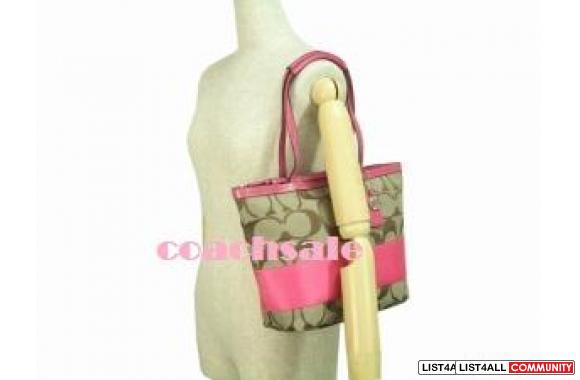 coach pink stripe tote