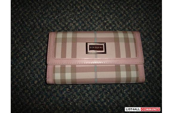 pink burberry wallet