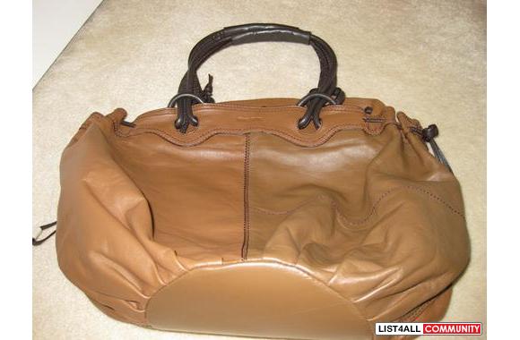 miu miu tan leather bag