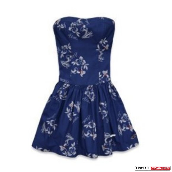 hollister blue floral dress