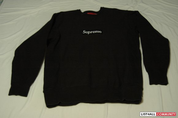 supreme futura logo crewneck black