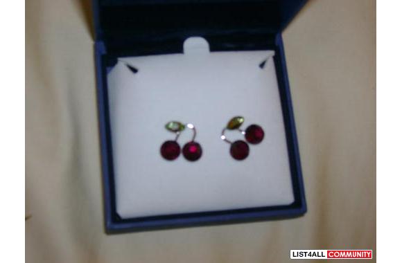 swarovski cherry earrings