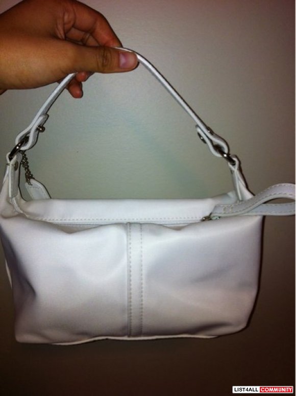 small white coach purse