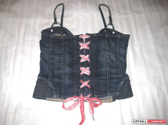 guess denim corset top