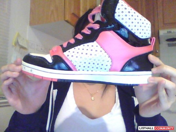 Pastry High Tops, black white and pink 