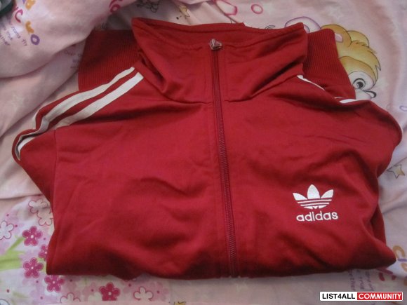 red adidas zip up