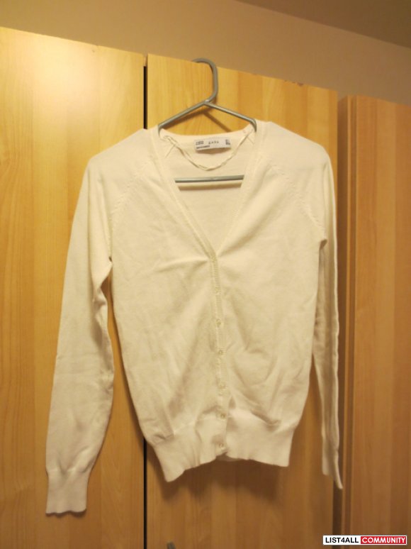 zara white cardigan