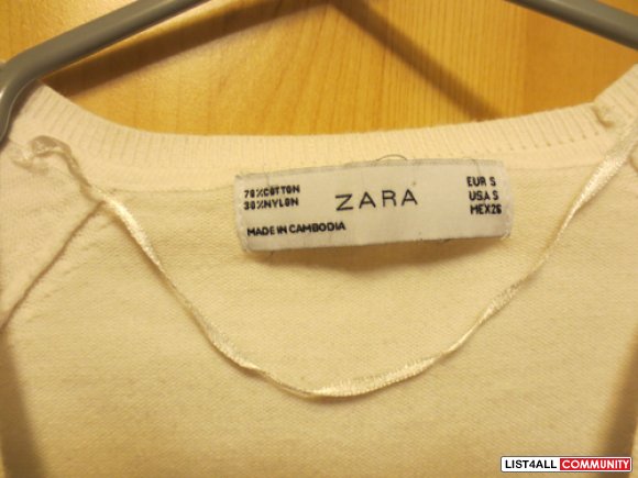 zara white cardigan