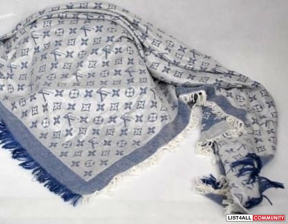 monogram denim shawl