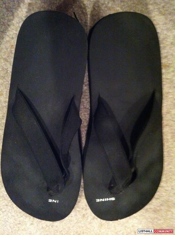 black platform flip flops