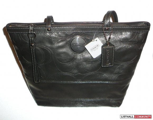 coach patent leather tote bag