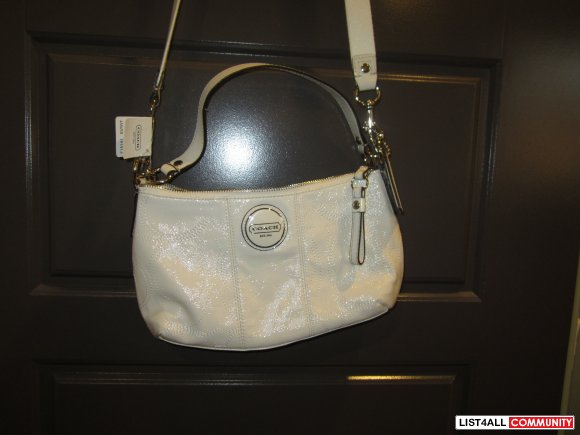 white small coach purse